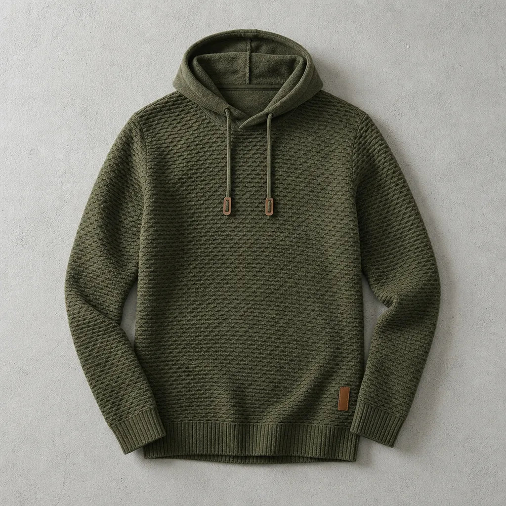 Henry | Men's Basket-Weave Knit Pullover Hoodie