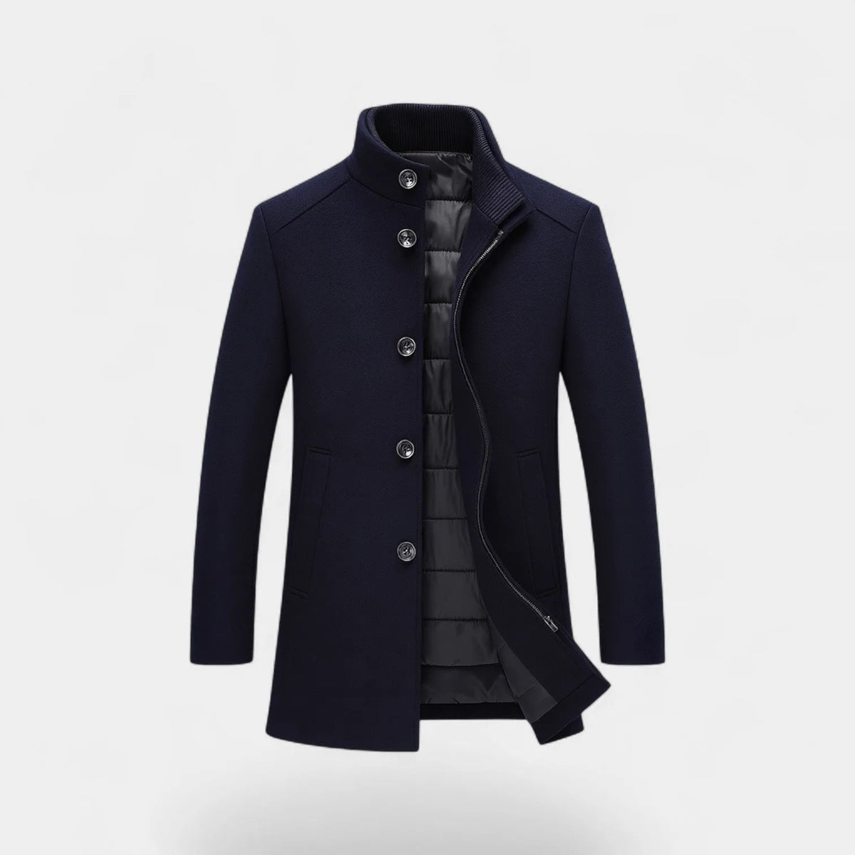Archie | Men's Wool-Blend Coat with Detachable Quilted Gilet