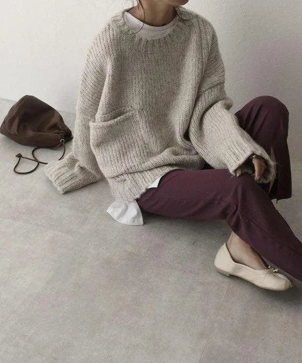 Anya | Oversized Chunky Knit Jumper for Women in White