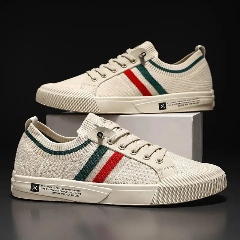 Magnus | Men's Retro Stripe Knit Trainers with Comfort Sole