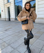 Belted Quilted Puffer Jacket for Women in Winter image 16