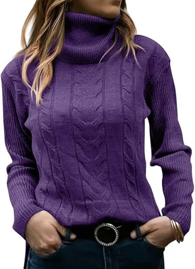 Dark green cable-knit polo neck jumper, close-up of ribbed cuff and sleeve