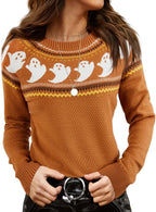 Blue cable-knit polo neck jumper, side view showing relaxed fit through the body