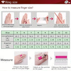Ring size guide chart showing how to measure finger circumference and diameter with a printable sizing method