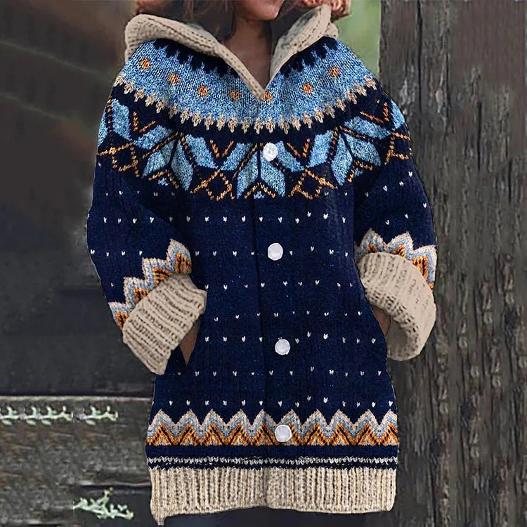 Amelie | Chunky Knit Hooded Cardigan for Women