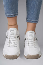 Comfort Leather Trainers with Elastic Strap for Women image 11