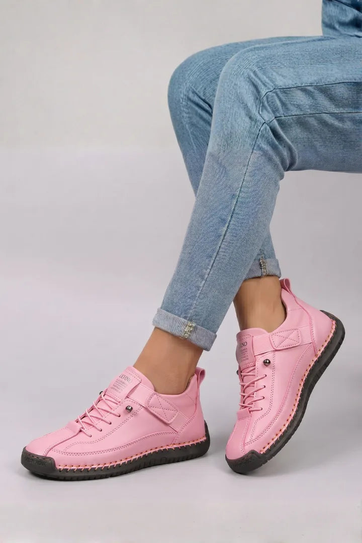 Comfort Leather Lace-Up Trainers for Women with Arch Support image 10