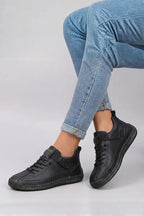 Comfort Leather Lace-Up Trainers for Women with Arch Support image 12