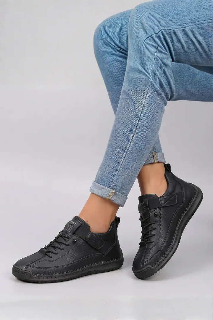 Comfort Leather Lace-Up Trainers for Women with Arch Support image 12