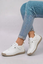 Comfort Leather Lace-Up Trainers for Women with Arch Support image 9