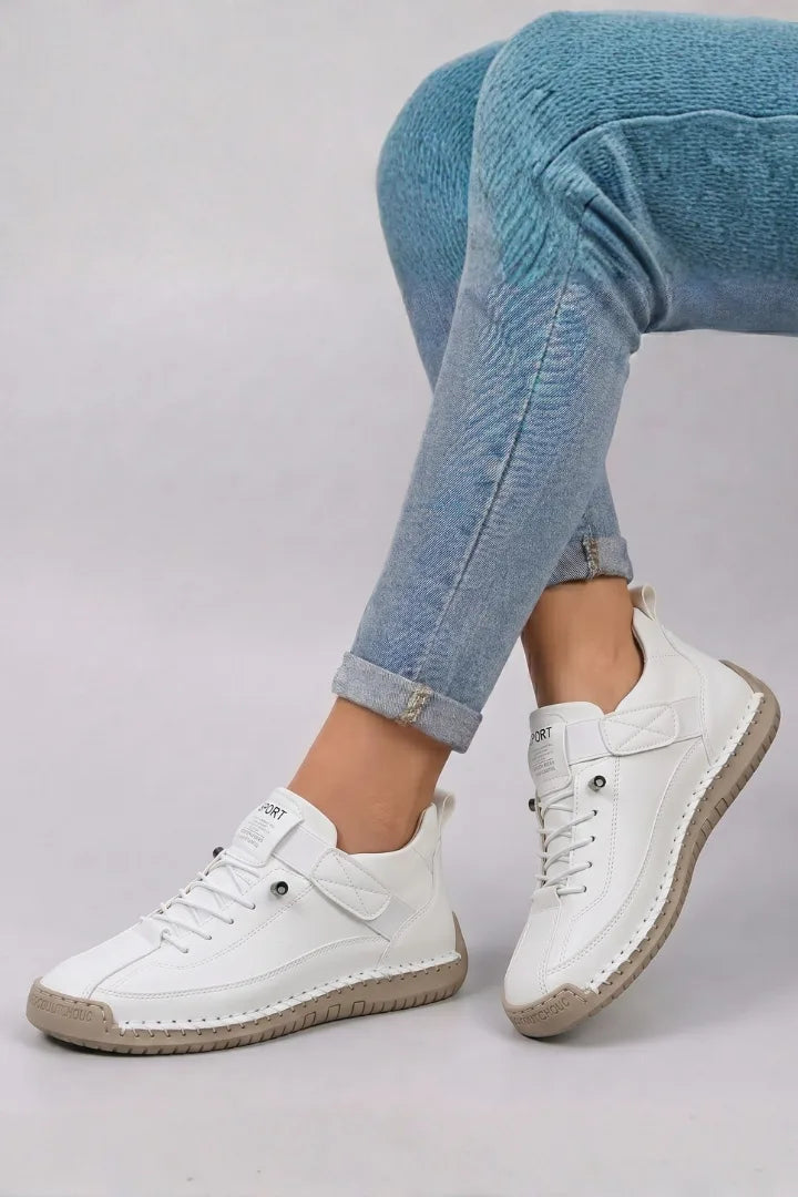 Comfort Leather Lace-Up Trainers for Women with Arch Support image 9