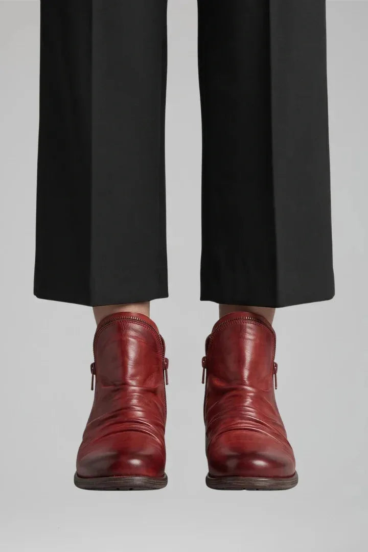 Leather Side Zip Ankle Boots for Women image 9