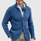 Close-up of the charcoal grey knit fabric showing the waffle stitch pattern