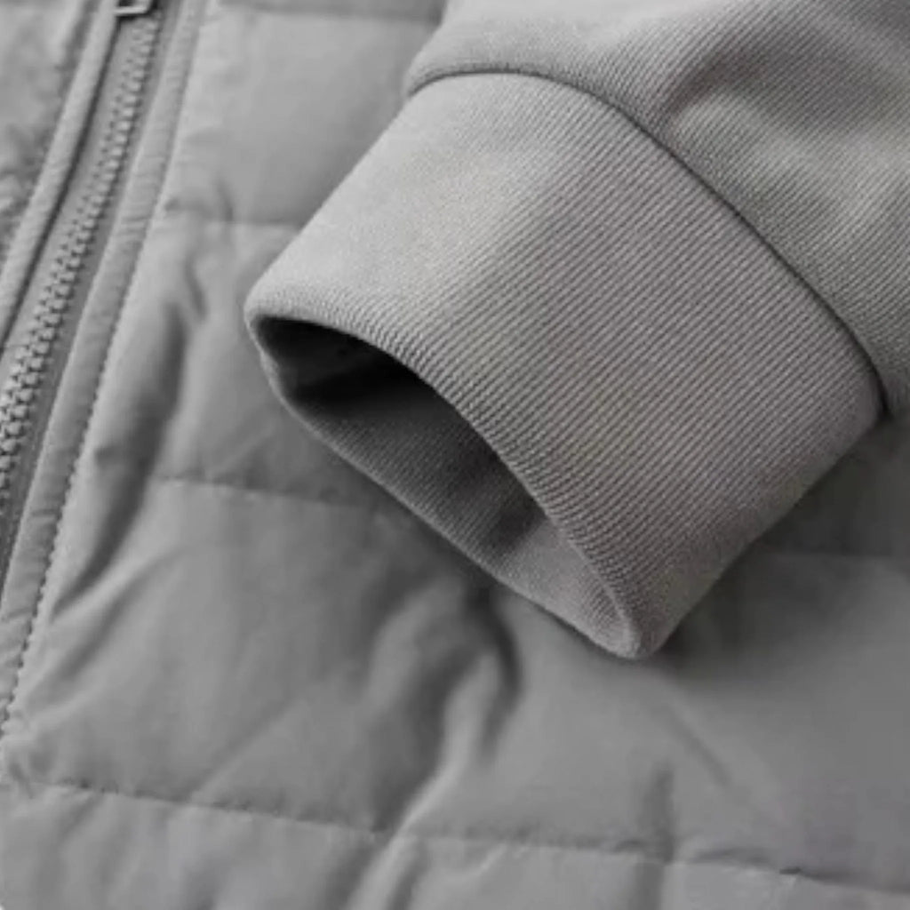 Men's Hooded Quilted Puffer Jacket with Fleece Sleeves image 13
