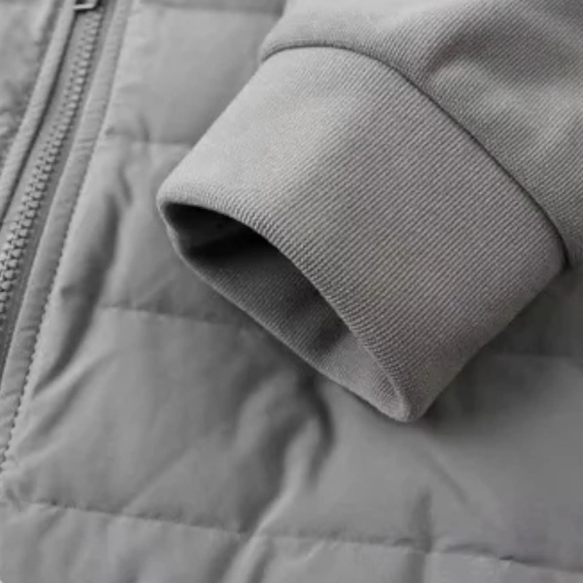 Men's Hooded Quilted Puffer Jacket with Fleece Sleeves image 13