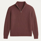 Detail shot of the ribbed knit texture across the chest and shoulder area