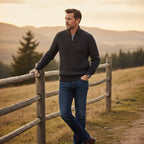 Close-up of the ribbed hem at the jumper's waistband