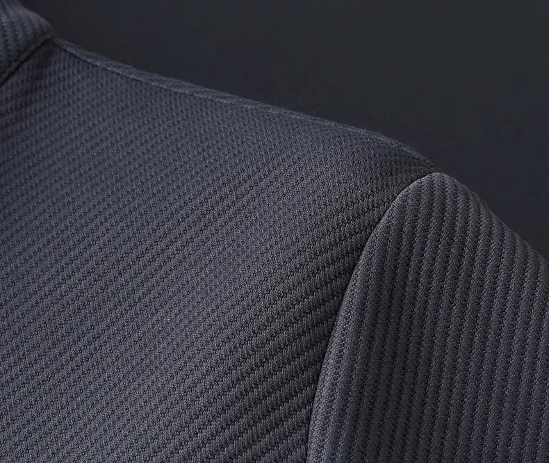 Men's Textured Zip-Up Tracksuit Set with Stand Collar image 9