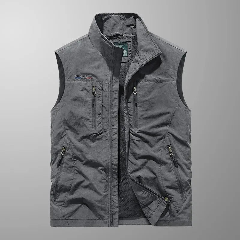 Men's Zip-Up Gilet with Stand Collar, Outdoor Body Warmer image 10