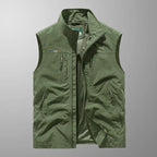 Men's Zip-Up Gilet with Stand Collar, Outdoor Body Warmer image 11