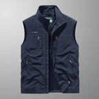Men's Zip-Up Gilet with Stand Collar, Outdoor Body Warmer image 14