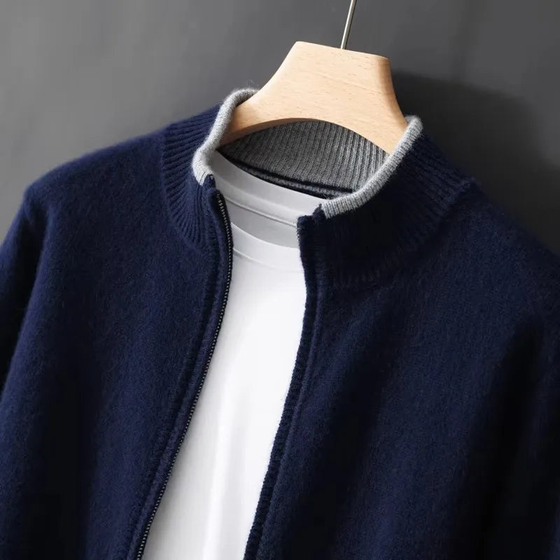 Terence | Men's Relaxed Fit Zip Knit Cardigan Jacket