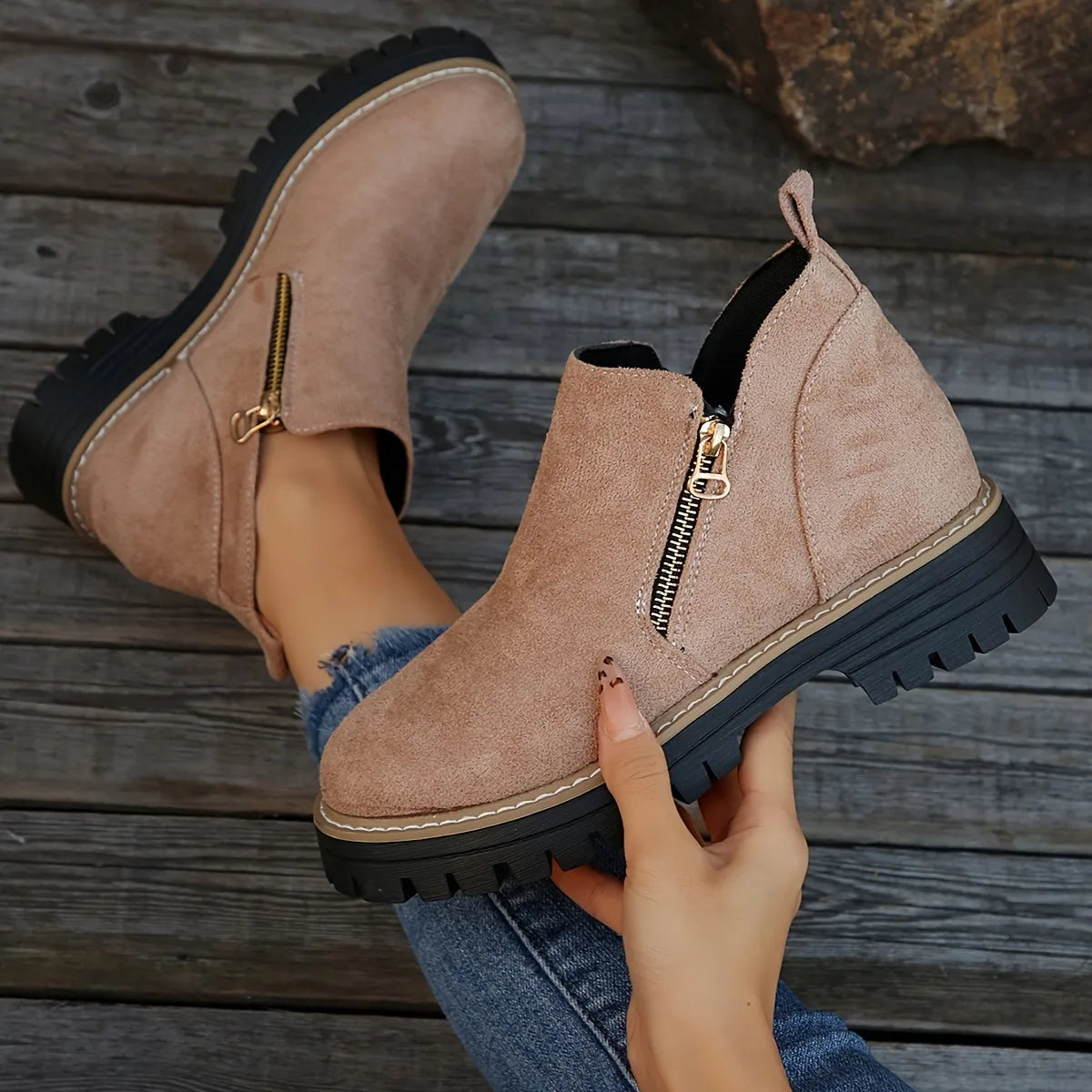 Orthopedic Suede Ankle Boots with Arch Support for Women image 15