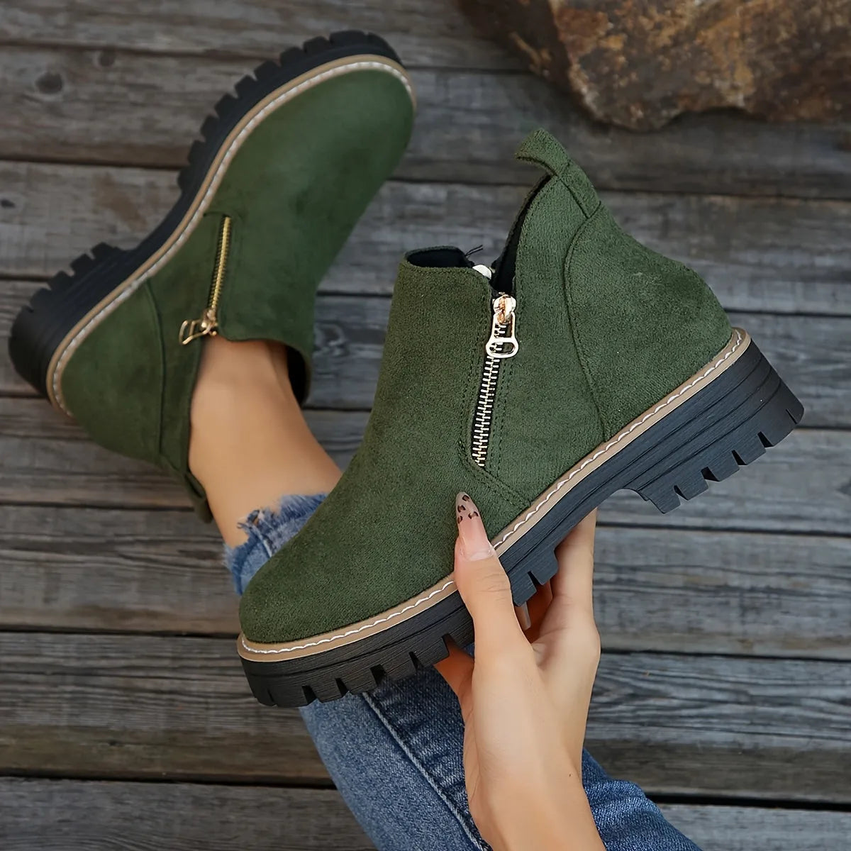 Orthopedic Suede Ankle Boots with Arch Support for Women image 9