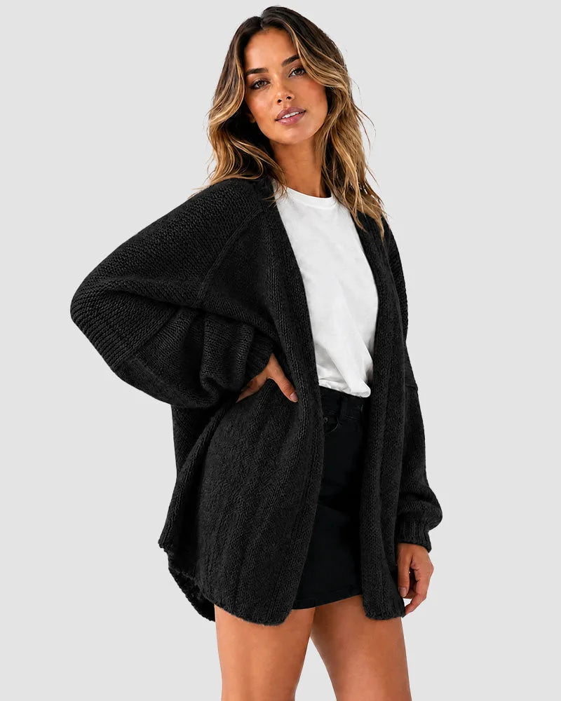 Oversized Lantern-Sleeve Knit Cardigan for Women image 11