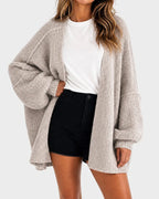 Oversized Lantern-Sleeve Knit Cardigan for Women image 16
