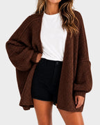 Oversized Lantern-Sleeve Knit Cardigan for Women image 21