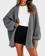 Oversized Lantern-Sleeve Knit Cardigan for Women image 23