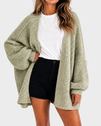 Oversized Lantern-Sleeve Knit Cardigan for Women image 24