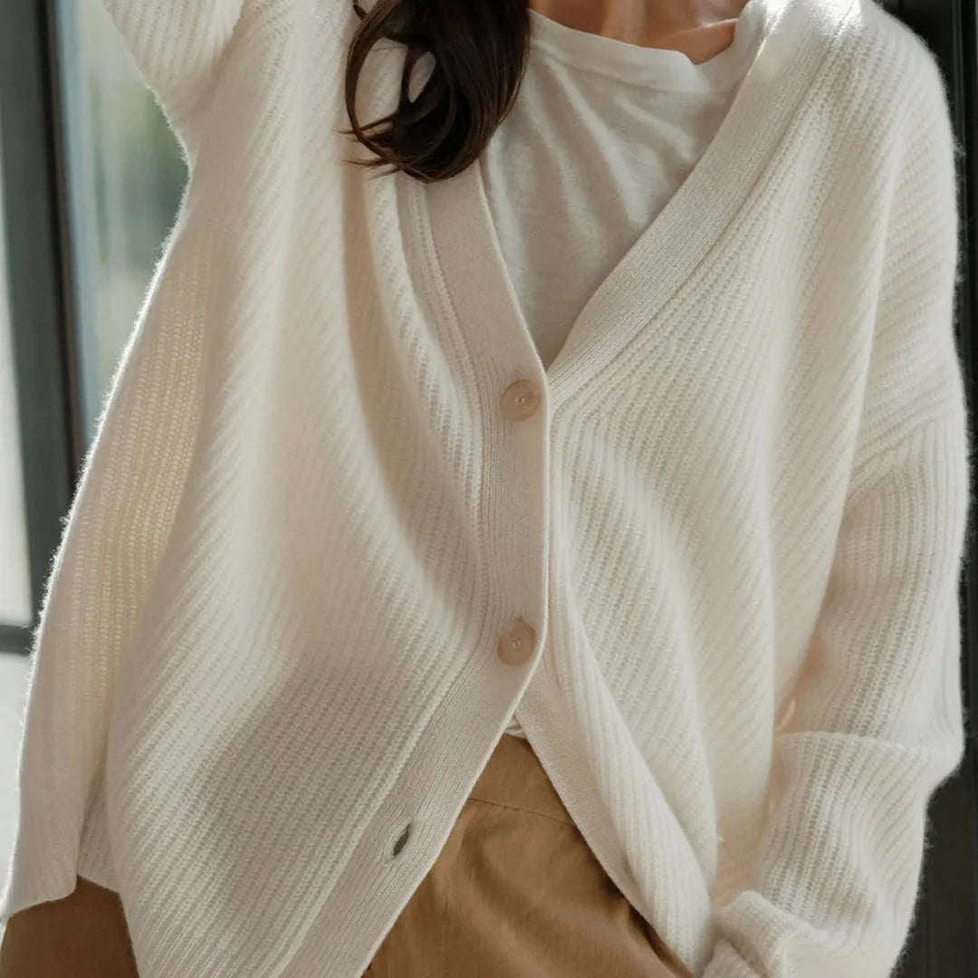 Oversized Ribbed Knit Cardigan for Women in Autumn image 10