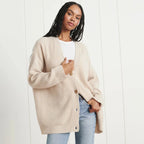 Oversized Ribbed Knit Cardigan for Women in Autumn image 11