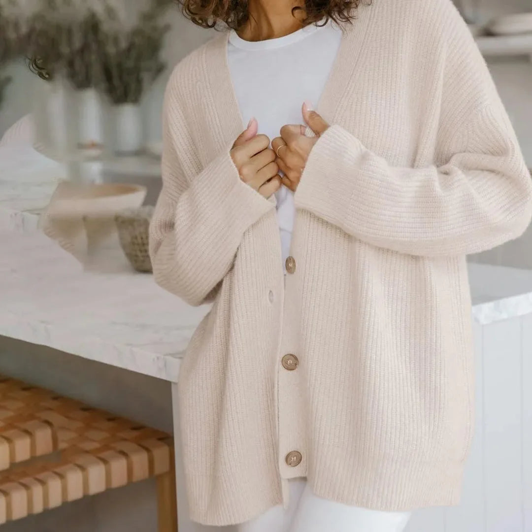 Oversized Ribbed Knit Cardigan for Women in Autumn image 13