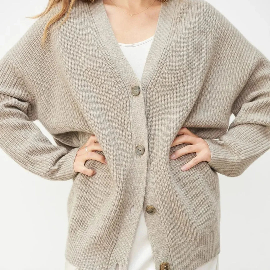 Oversized Ribbed Knit Cardigan for Women in Autumn image 14