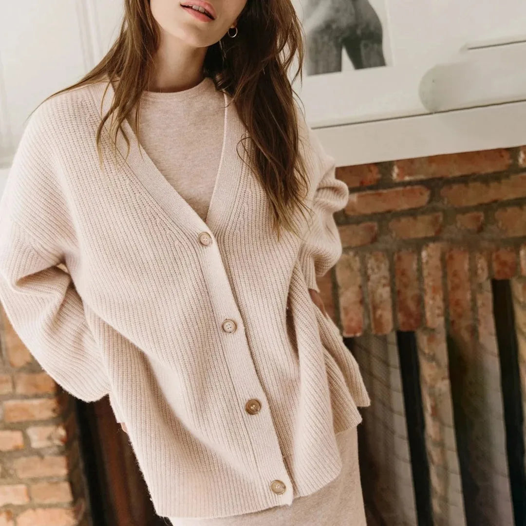 Oversized Ribbed Knit Cardigan for Women in Autumn image 20