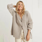 Oversized Ribbed Knit Cardigan for Women in Autumn image 21