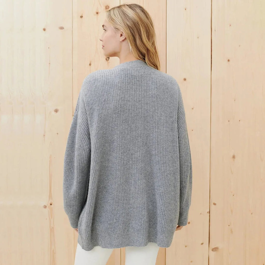 Oversized Ribbed Knit Cardigan for Women in Autumn image 9