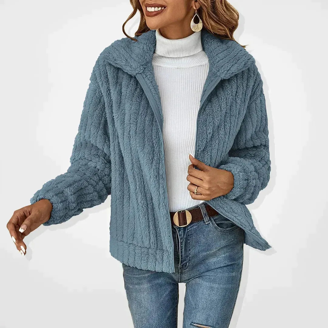 Annie | Soft Plush Zip-Up Cardigan Jacket for Women
