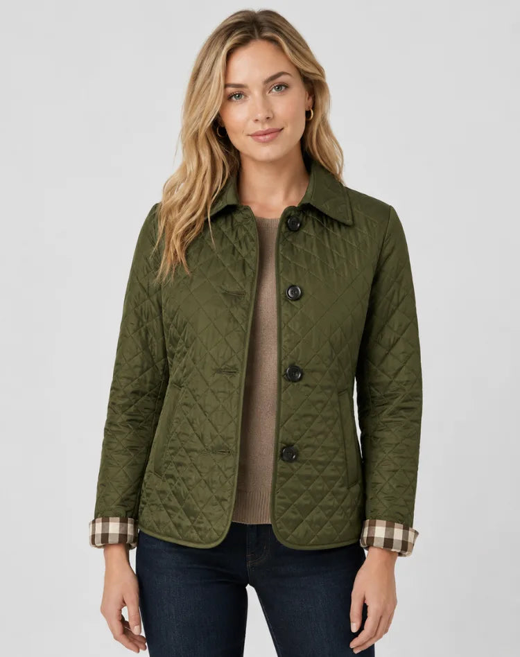 Elegant Quilted Collared Jacket for Women image 13