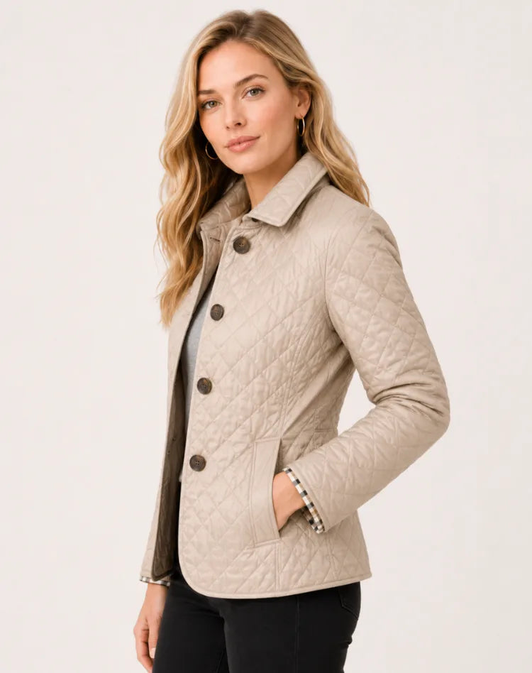 Elegant Quilted Collared Jacket for Women image 16