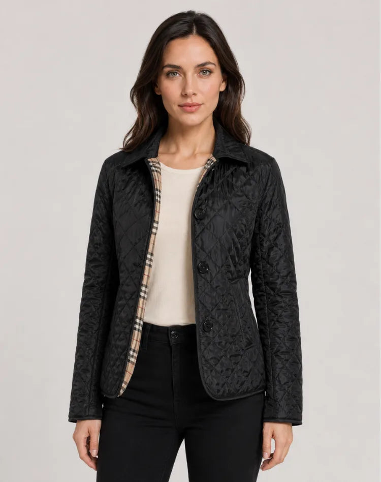 Eileen | Elegant Quilted Collared Jacket for Women