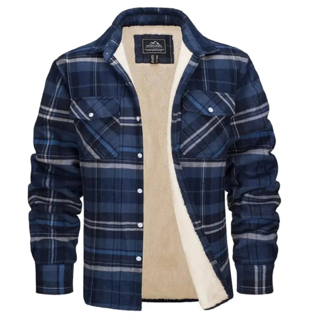 Sherpa-Lined Checked Flannel Jacket for Men image 10