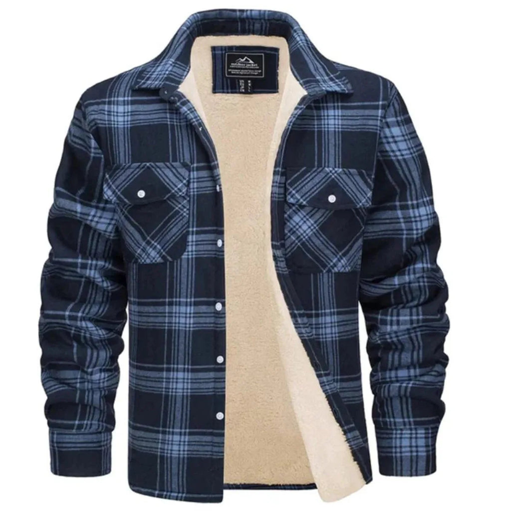 Sherpa-Lined Checked Flannel Jacket for Men image 9
