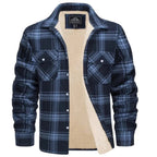 Sherpa-Lined Checked Flannel Jacket for Men image 9
