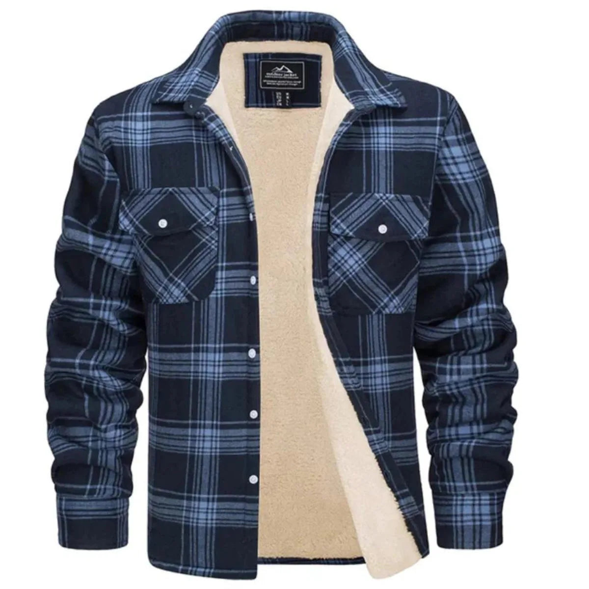 Sherpa-Lined Checked Flannel Jacket for Men image 9