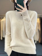 Fruit green jumper with fine knit texture and long dropped sleeves