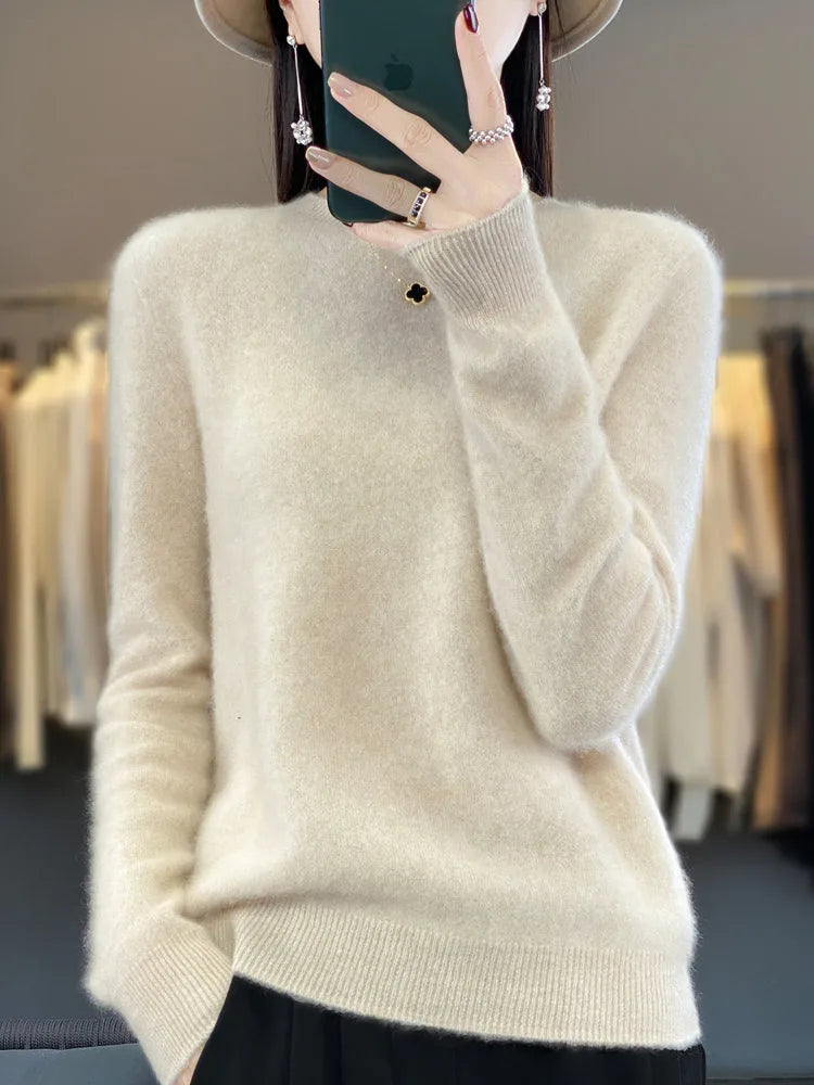 Fruit green jumper with fine knit texture and long dropped sleeves